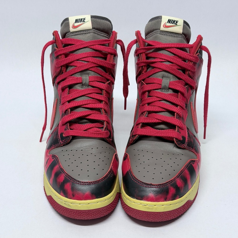 Nike Dunk High 1985 Red Acid Wash Grey Black Mens 13 - Picture 2 of 10